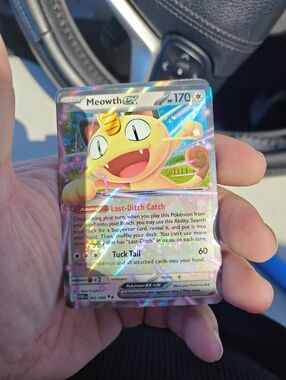 Meowth EX Holographic Pokémon Card - Yellow